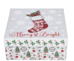 Square top-and-bottom box for christmas gift boxes